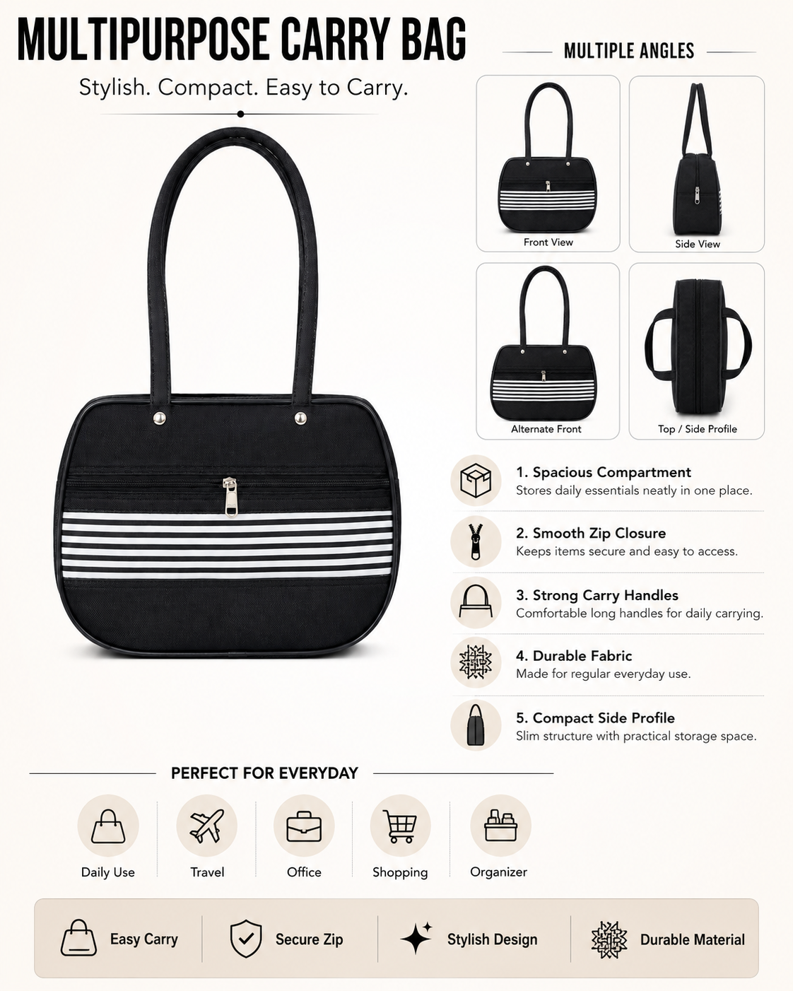 Classic Stripe Multipurpose Carry Bag