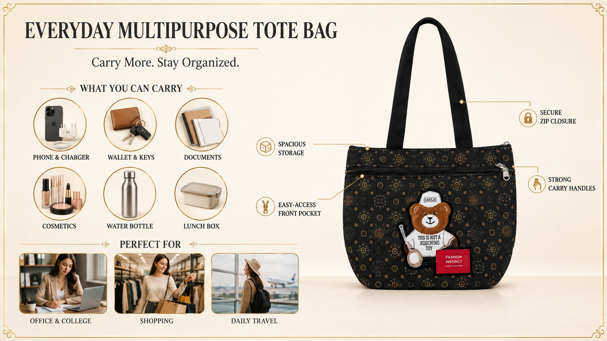 Teddy Charm Everyday Tote Bag