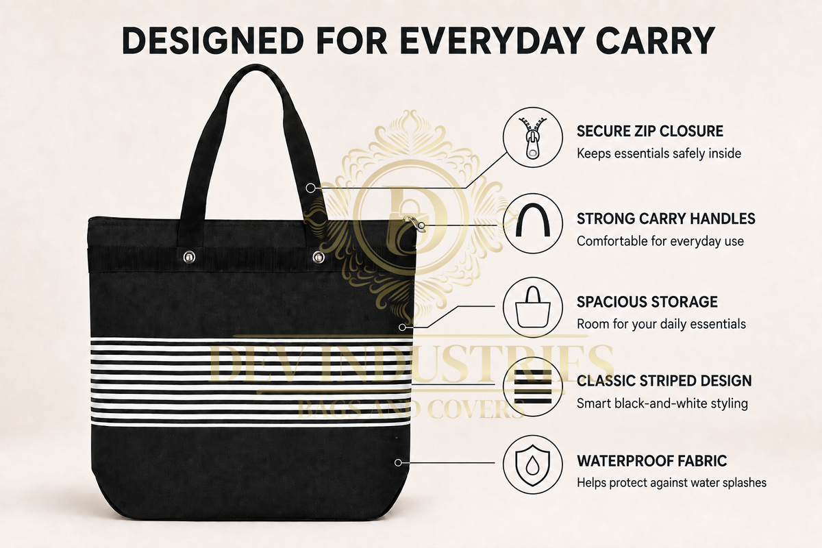 Classic Stripe Everyday Tote Bag