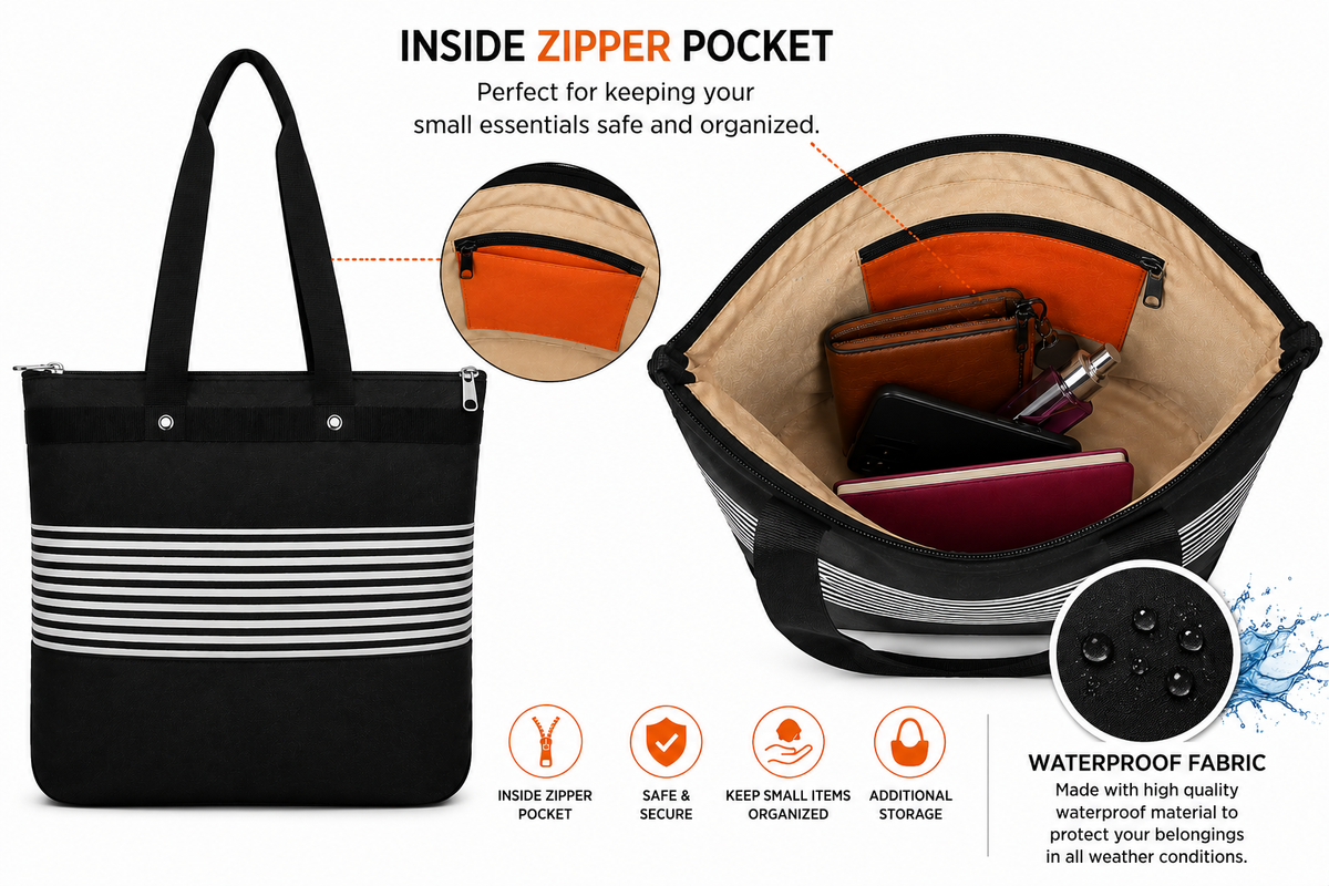Classic Stripe Everyday Tote Bag