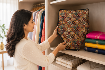 Premium Printed Blouse & Choli Cover Organizer – Waterproof Fabric, Full Zip Closure
