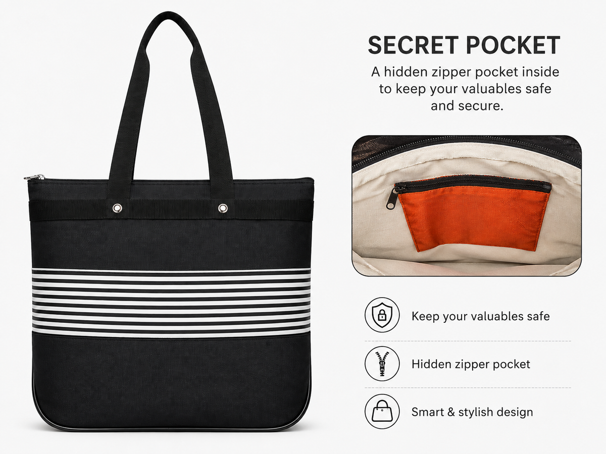 Classic Stripe Everyday Tote Bag