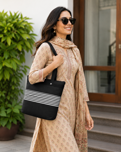 Classic Stripe Everyday Tote Bag
