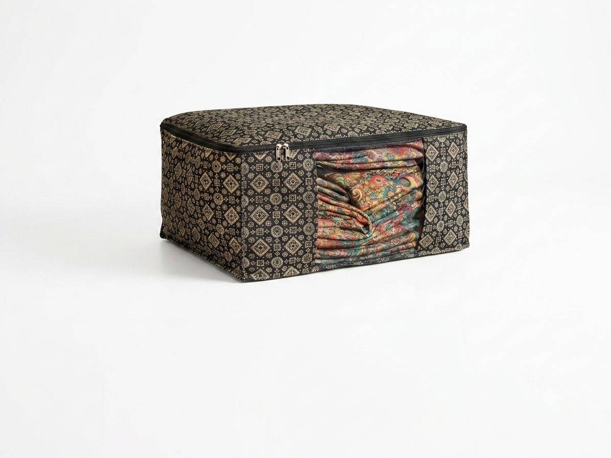Classic Block Print Multi-Purpose Storage Bag / Waterproof Traditional Block Print Unisex Wardrobe & Saree Storage Organizer