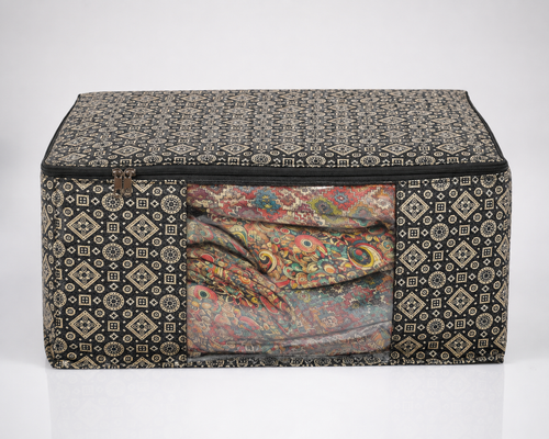 Classic Block Print Multi-Purpose Storage Bag / Waterproof Traditional Block Print Unisex Wardrobe & Saree Storage Organizer